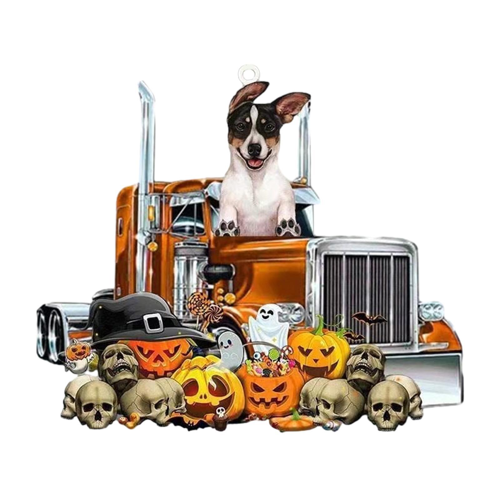 Funny Car Pendant/ Halloween Pumpkin Halloween Decor Lovely Auto Rearview Mirror Pendants Rear View Mirror Charm for Table