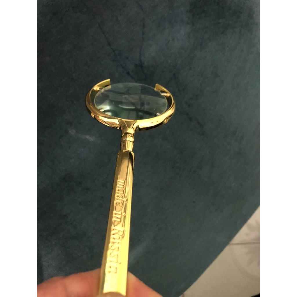 Kính lúp Magnifier Nga 70mm gọng inox 304 siêu bền đẹp vàng bóng sang trọng Hcm