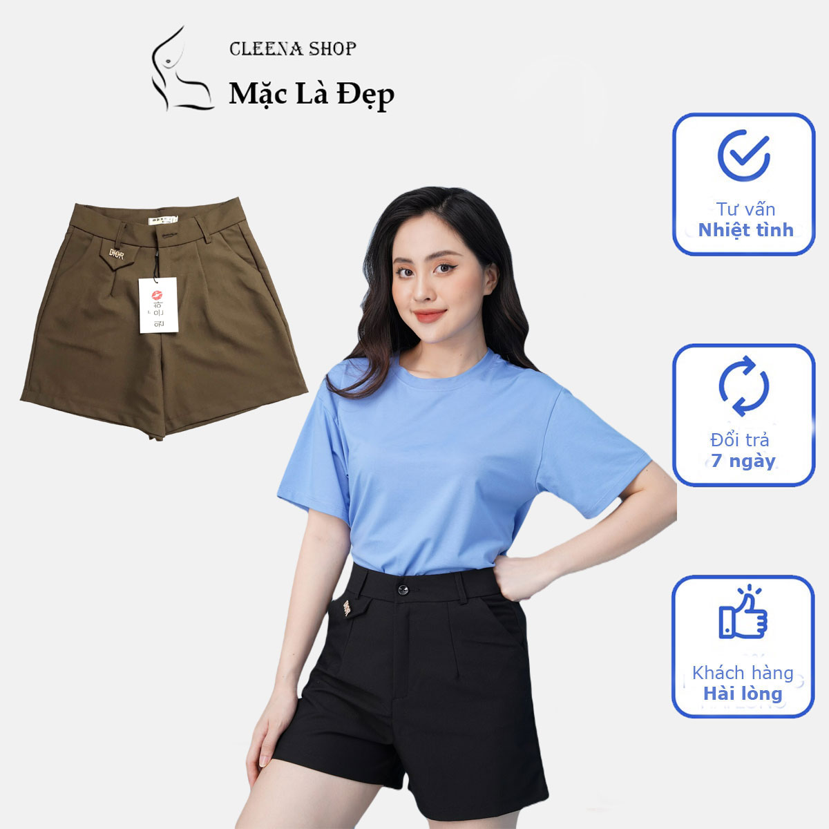 Quần sooc chất vải Umi hàng Quảng Châu