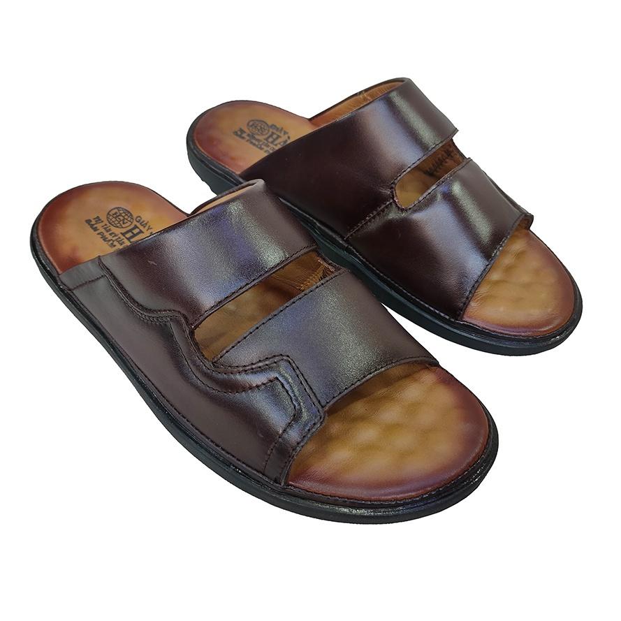 Dép Nam Quai Ngang HÀ NAM Da Bò Thật Cao Cấp DNA2186