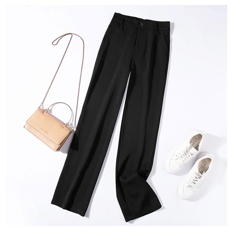 Quần ống rộng nữ lưng cao chất vải tuyết mưa khóa trước 1 khuy culottes CHERRY quần nữ ống suông tôn dáng bigsize T003