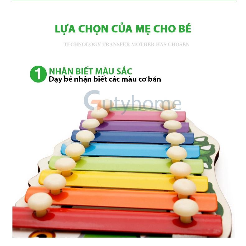 Đàn Gỗ 8 Âm Thanh Hình động vật, hình thú, Đàn Piano Xylophone, đồ chơi giáo dục Montessori