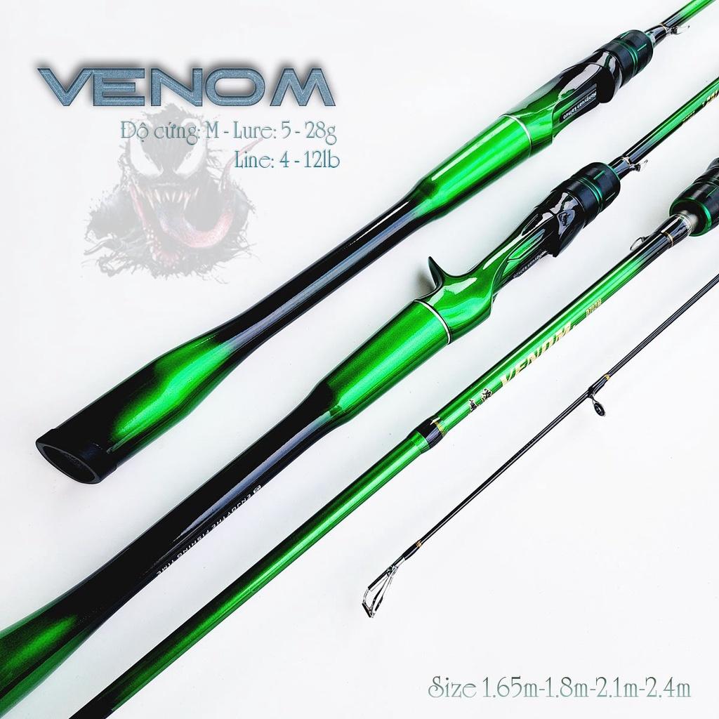 Cần câu lure VENOM độ cứng M đầu bu chống xoắn chất liệu carbon CM32