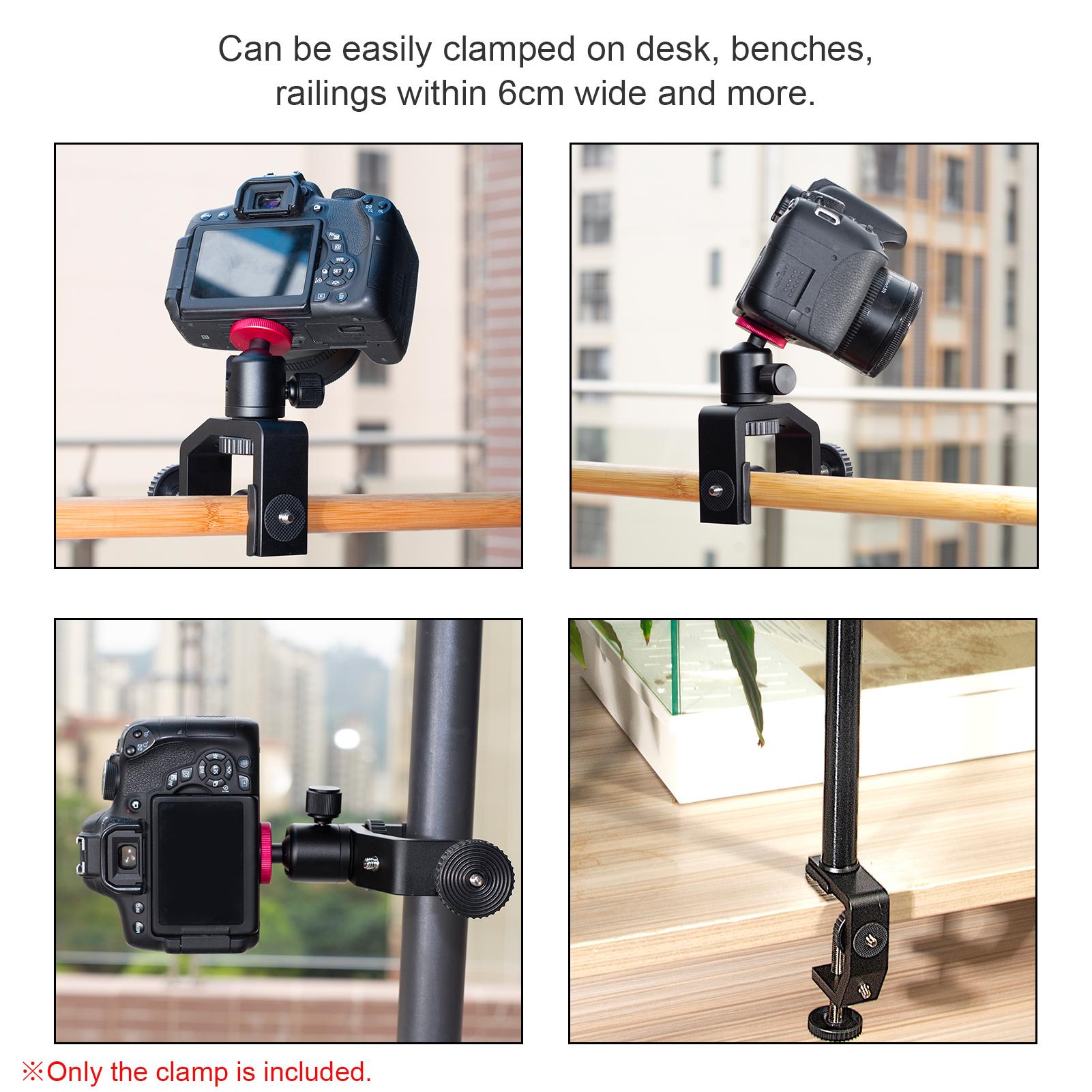Universal C-Clamp Multifunctional Aluminum Alloy C Clamp Mount with 1/4 Inch Screw for Camera Microphone Video Light