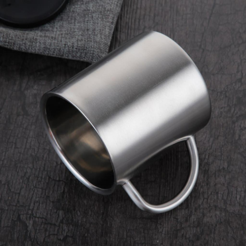 Set of 2, Stainless Steel 7.4 Ounce Mug Kid's Water Tea Coffee Insulated Cup