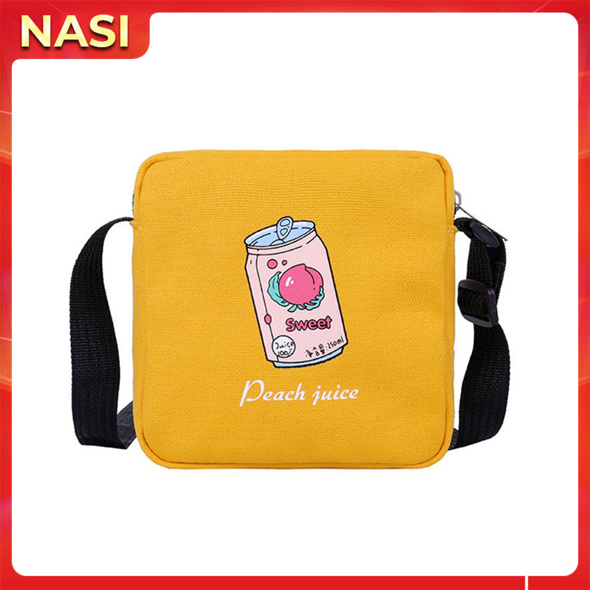 Túi đeo chéo Peach Juice NASI T1024 phong cách hàn quốc túi đeo vai nữ thời trang dạo phố dễ thương vải đẹp