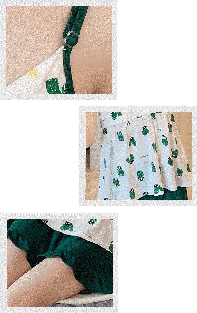 Bộ quần áo đùi nữ chất cotton mặc đi ngủ mặc ở nhà đều tiện lợi vn24