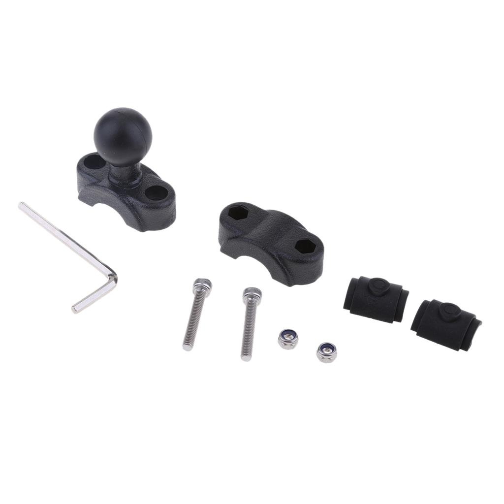 Motorcycle Plastic 3.54" To 8.66" Diameter Handlebar Base With 1" Ball