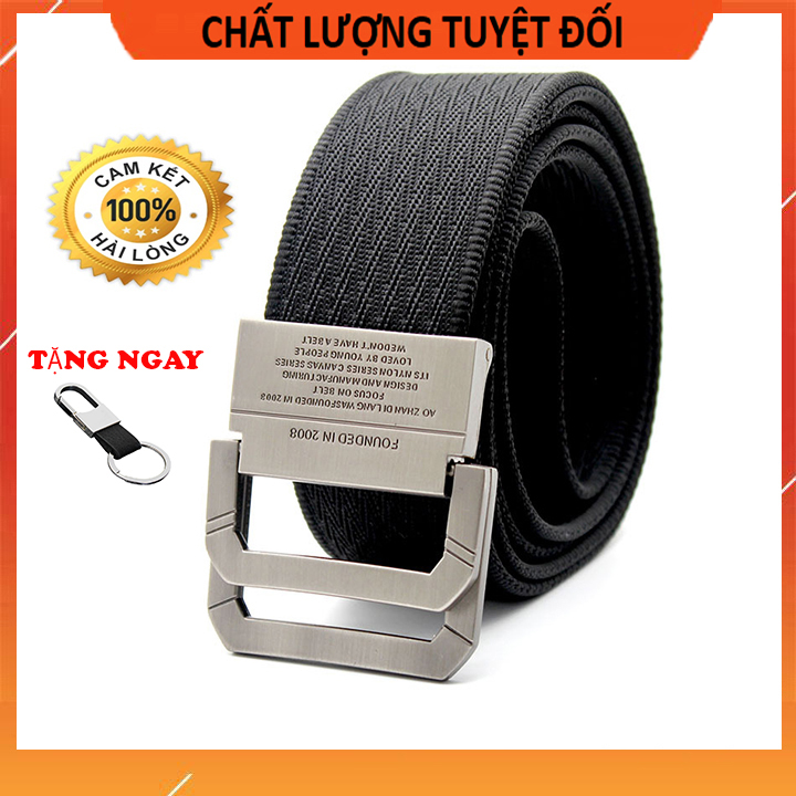 Thắt lưng lính vải bố Mặt thép không gỉ ,Dây lưng Nam quân đội siêu bền đẹp