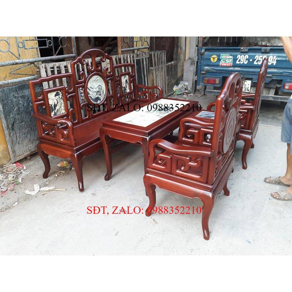 Bộ Bàn Ghế Guột Móc Mỏ Khảm Đá Gỗ Gụ