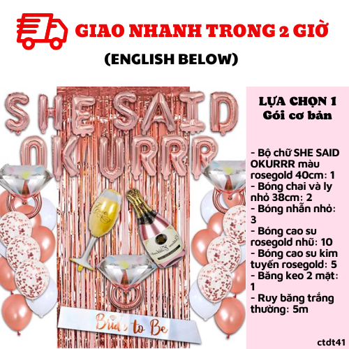 Bộ bong bóng trang trí tiệc chia tay độc thân giá rẻ bachelorette party ctdt41