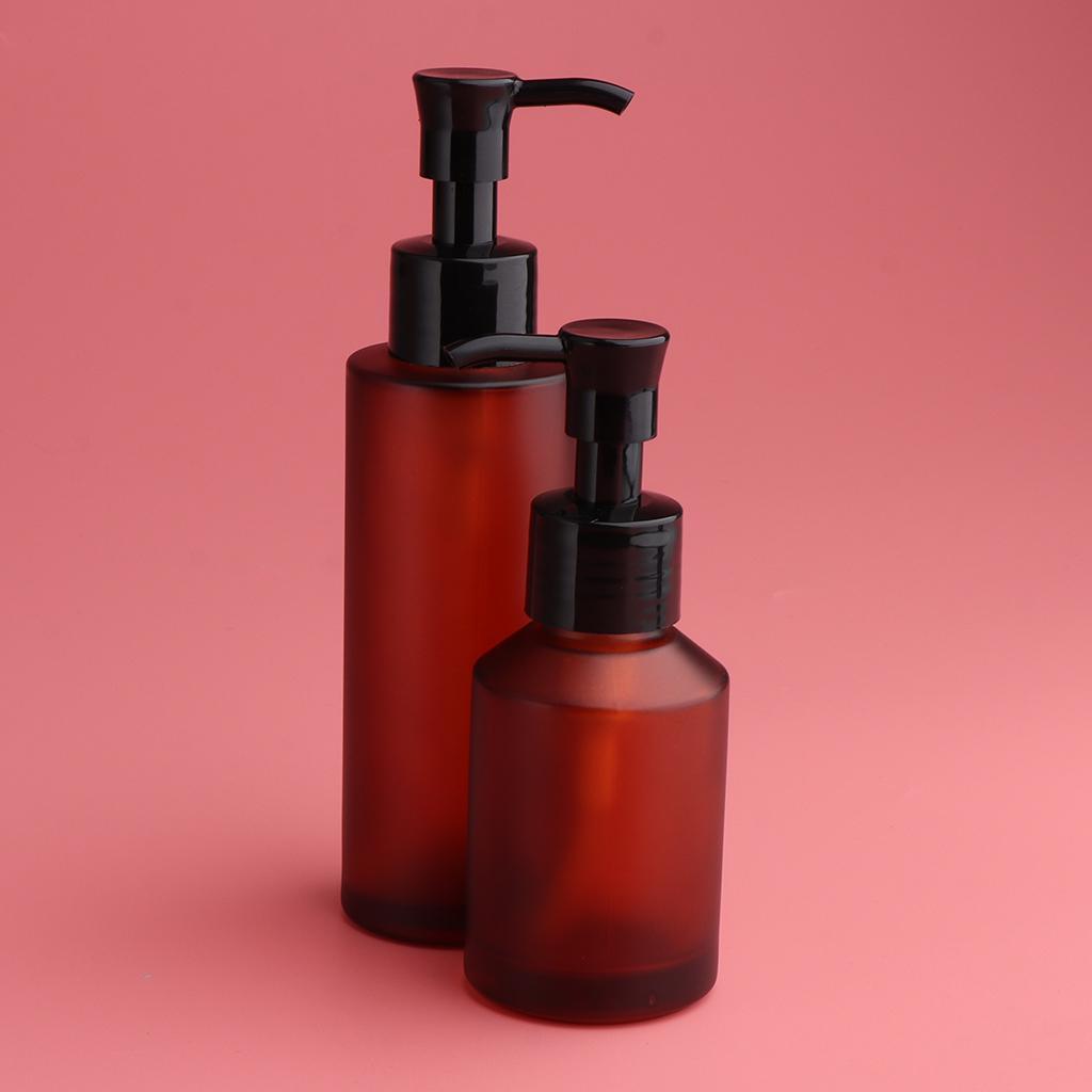 4pcs Travel Refillable Makeup Pump Bottles Lotion Serum Dispensers 60/100ml