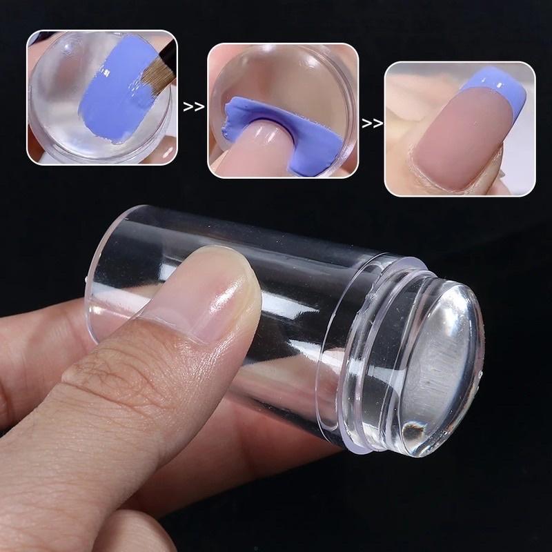 Con In Móng Tay Silicon To Và Bé 6x3 cm, Dễ Lấy Mực In Đều Rõ Nét, lăn làm In Dấu Khuôn Móng Kết Hợp Dùng Với Khuôn in Nail Phương Miu Nữ Women