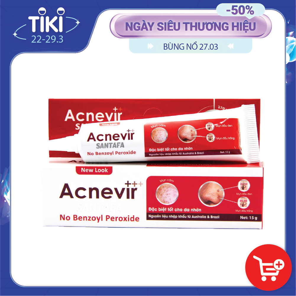 Kem Hỗ Trợ Giảm Mụn Đầu Đen Cho Da Nhờn Acnevir đỏ ( Tuýp 15gr )