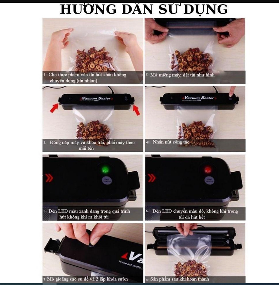 Dụng cụ Hút Chân Không Thực Phẩm Kèm Hàn Miệng Túi Vacuum Sealer ( tặng 10 túi hút )