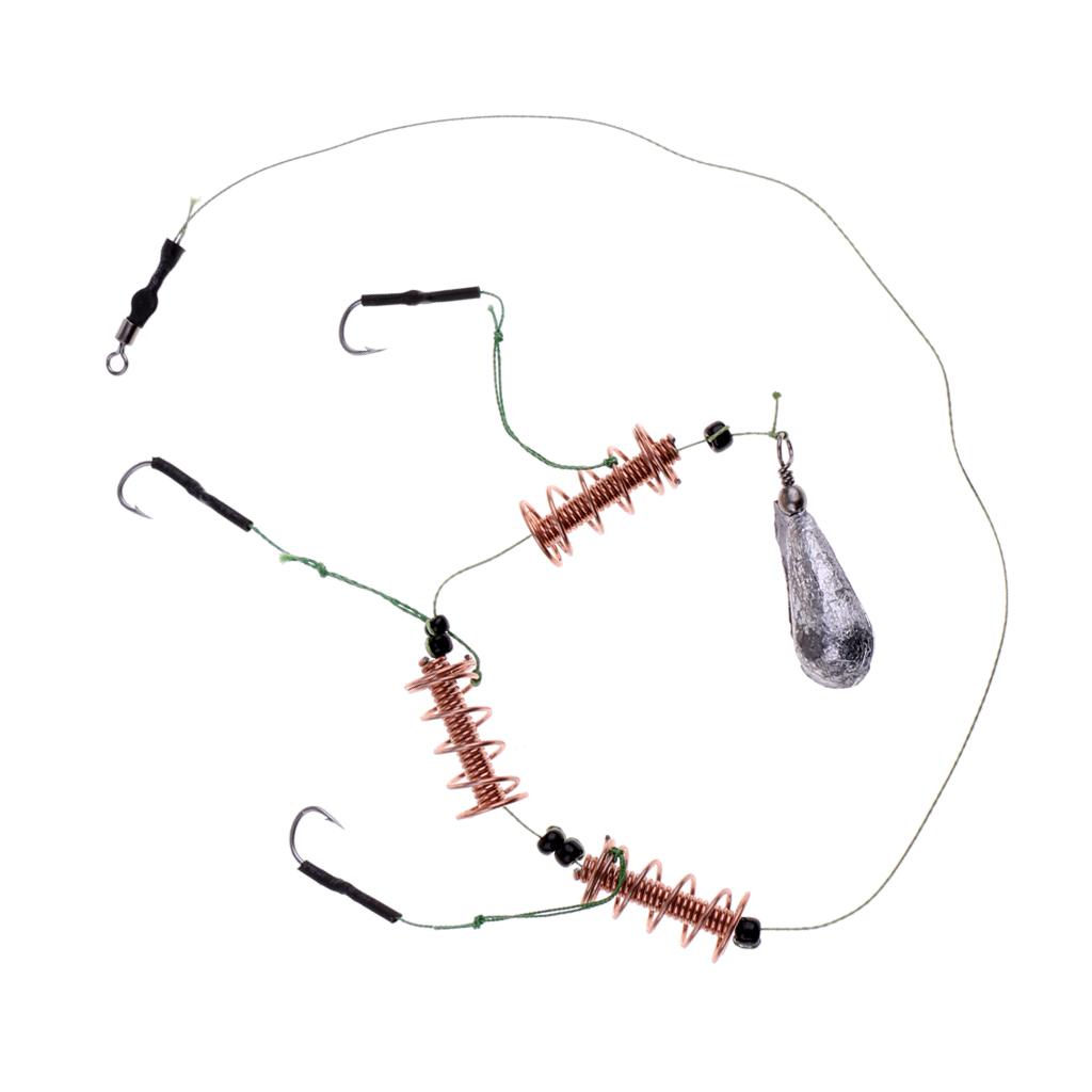 Carp Fishing Feeder Cage with 3 Line Hooks Hair Rig Set Coarse Fishing 15g