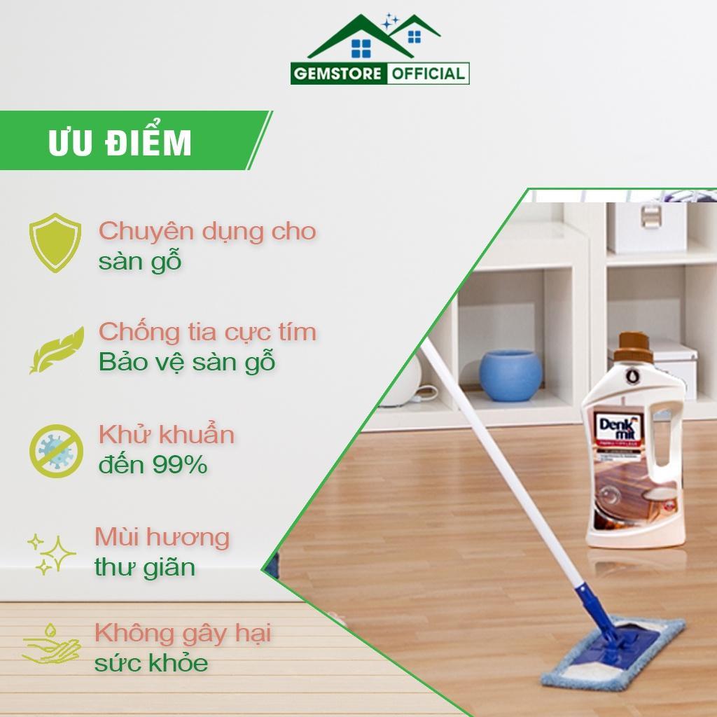 Nước Lau Sàn Gỗ Đa Năng Denkmit, Dung Dịch Vệ Sinh Sàn Nhà, Dung Tích 1L, An Toàn, Hiệu Quả, Nhập Đức