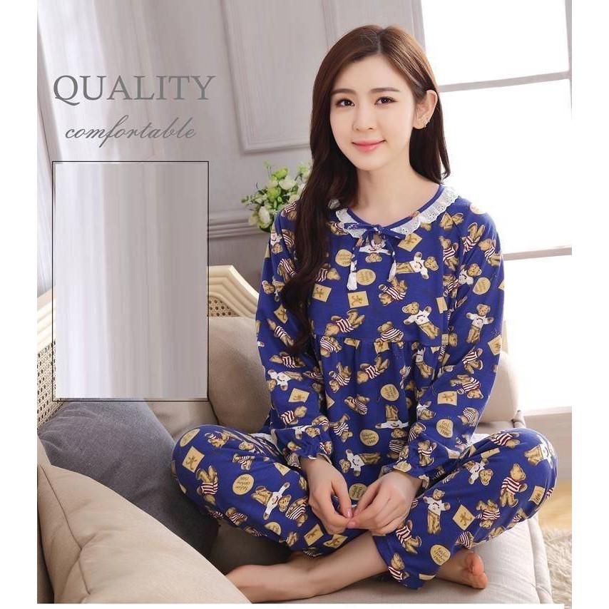 Bộ bầu  dài tay mặc nhà