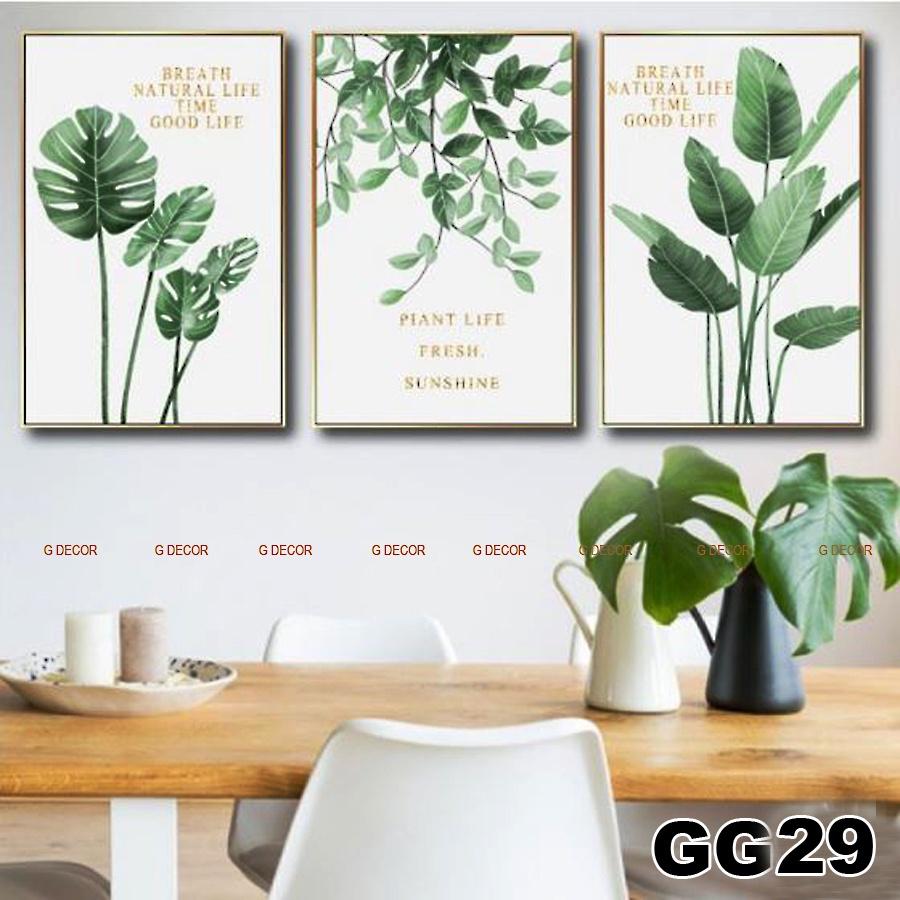 Tranh treo tường canvas 3 bức phong cách hiện đại Bắc Âu 204, tranh decor trang trí phòng khách, phòng ngủ, phòng ăn