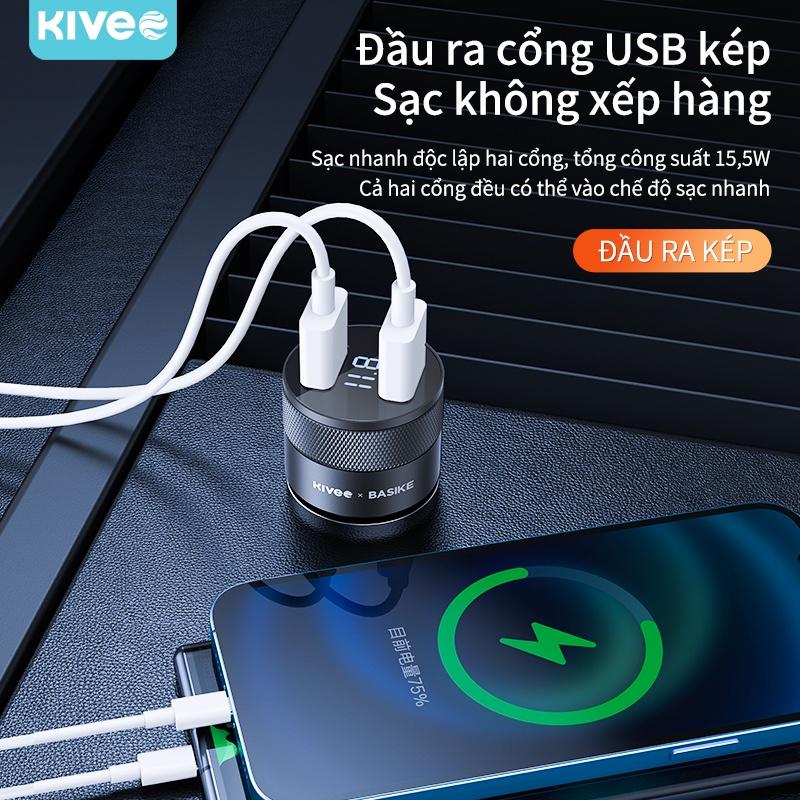 Tẩu sạc trên xe hơi Sạc Nhanh 5V/3.1A BASIKE UT67 QC 3.0 Cổng USB*2 Dùng Trên Xe Hơi-Hàng chính hãng