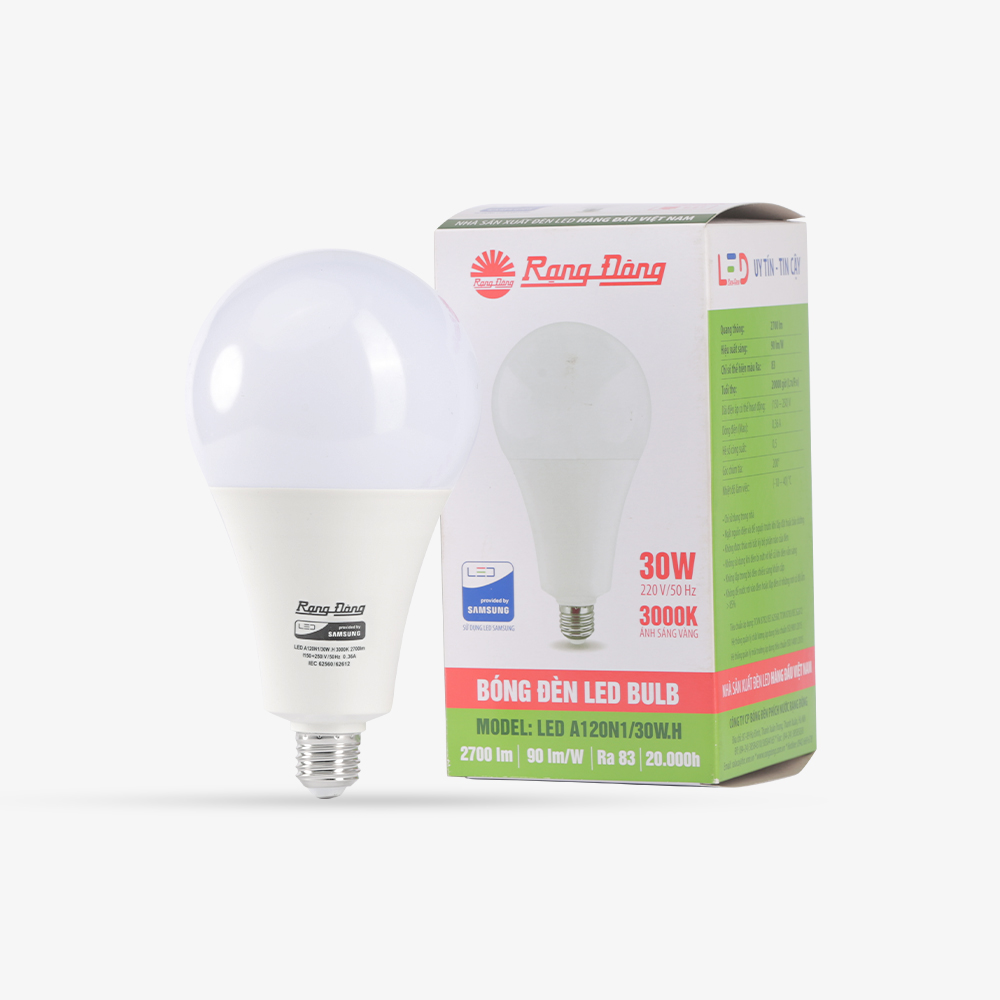 Bóng đèn LED BULB Tròn 30W Rạng Đông Model: A120N1/30W