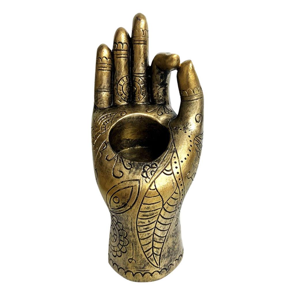 Buddha Yoga Mudra Hand Shape Candle Holder Meditation Room Home Zen Ornament
