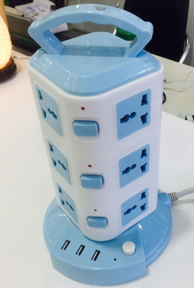 Ổ điện - Ổ cắm điện 3 tầng loại XỊN 3 USB sạc điện thoại và 12 lỗ cắm - Hàng chính hãng