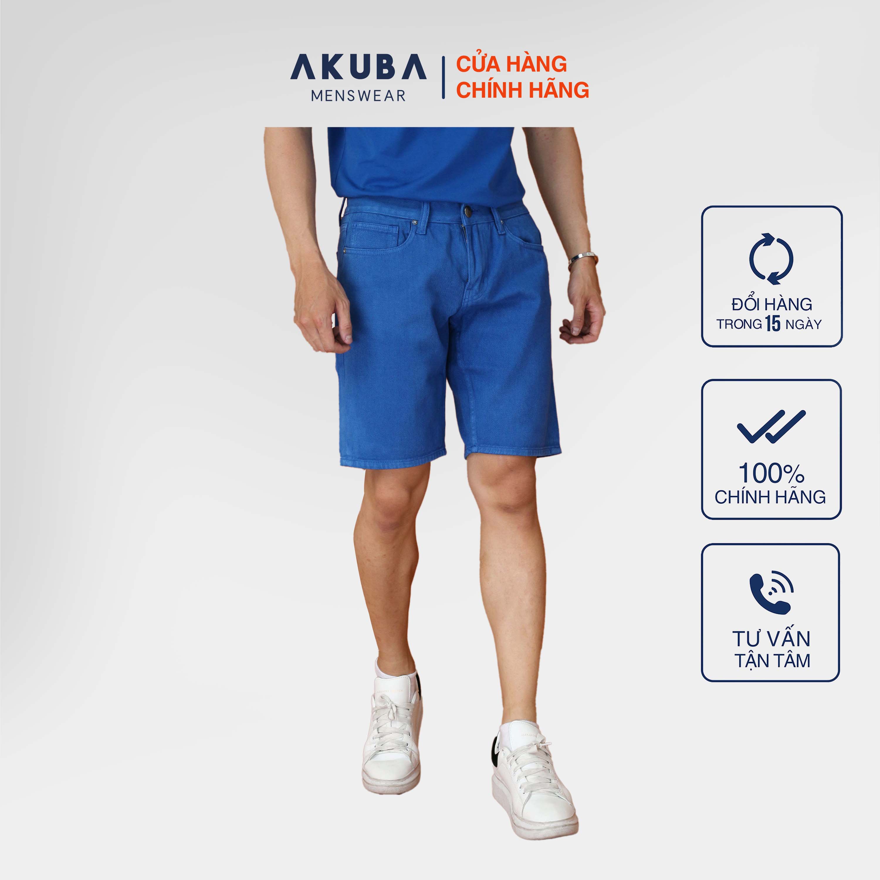 Quần Short Nam Trơn Thời Trang AKUBA Form Skinny | 01D1958