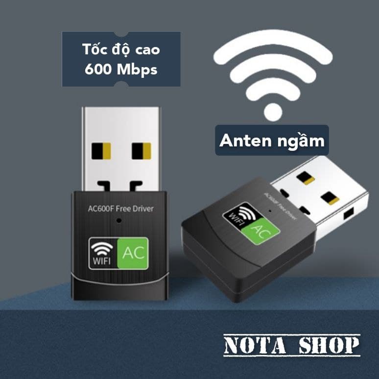 [CÓ SẴN] USB WIFI 5G, tốc độ cao 600Mbps, thu sóng WIFI chuẩn AC cho máy bàn pc laptop - HÀNG NHẬP KHẨU