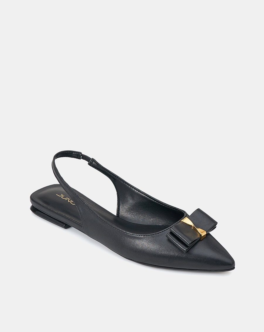Giày Búp Bê Nữ 3cm Thời Trang JUNO Slingback Trang Trí Nơ BB03120