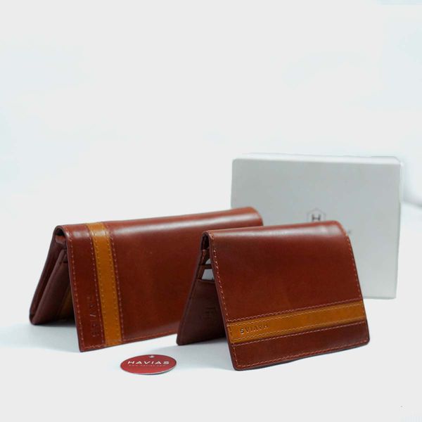Couple Heyday2 & Verzip2 Handcrafted Wallet Brown