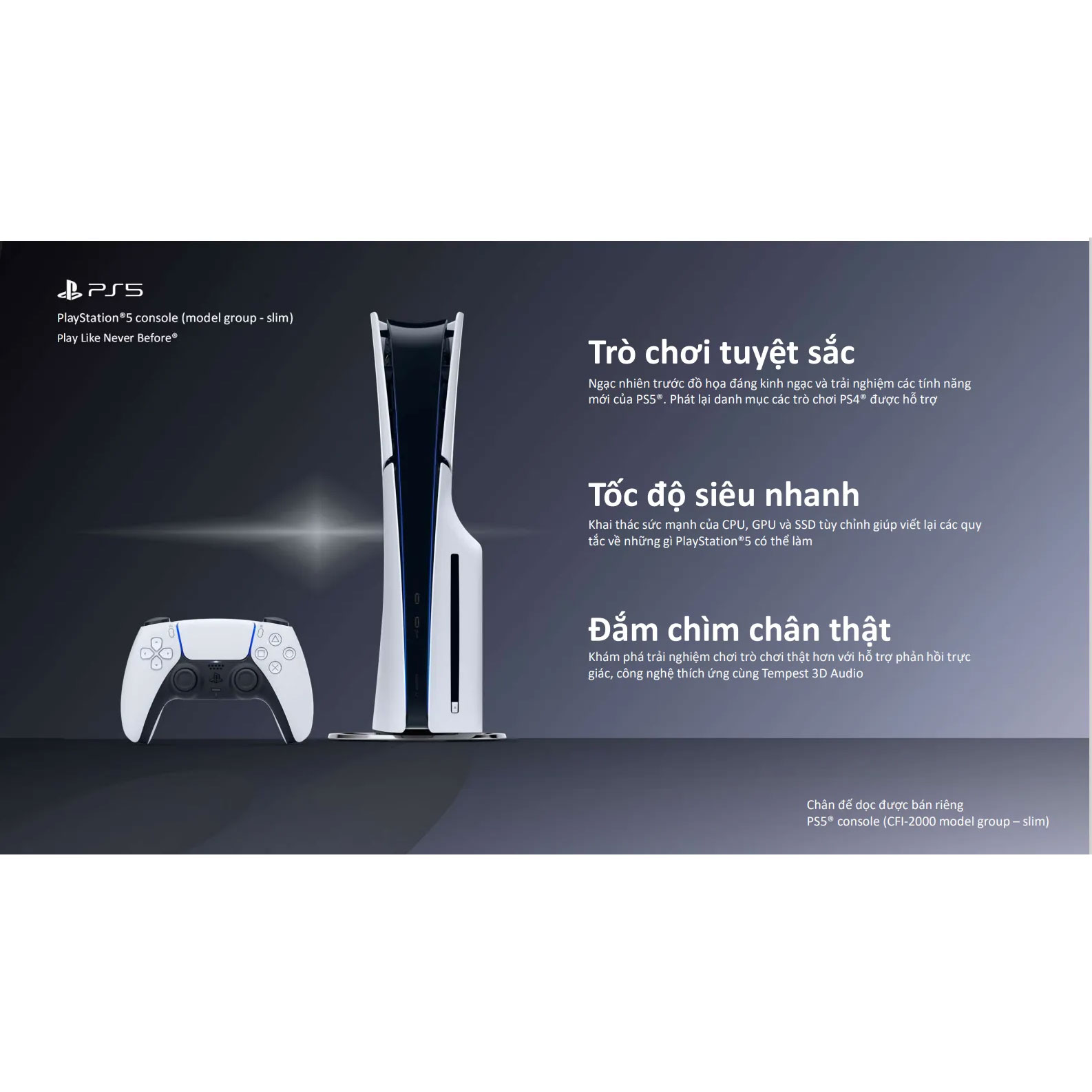 Bundle Bộ máy chơi game Sony PlayStation 5 Slim (PS5 Slim) hai tay cầm ASIA-00479 - Hàng Chính Hãng