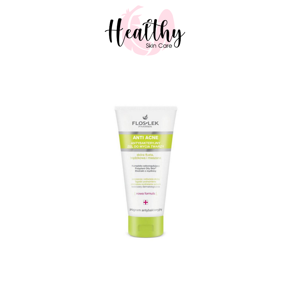 Sữa Rửa Mặt Dạng Gel Cho Da Nhờn Mụn Floslek Anti Acne Bacterial Face Cleansing Gel 200ml