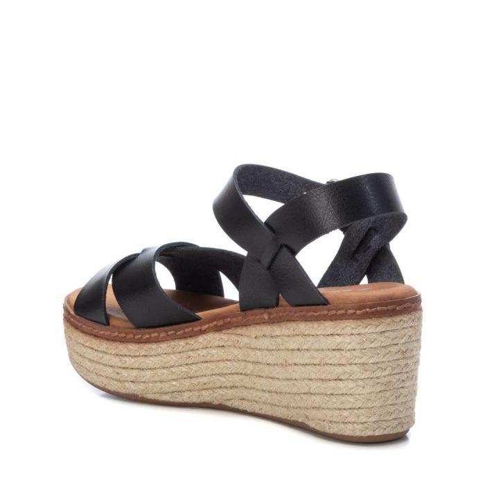 Giày Sandal Nữ Đế Xuồng XTI Black Pu Ladies Sandal