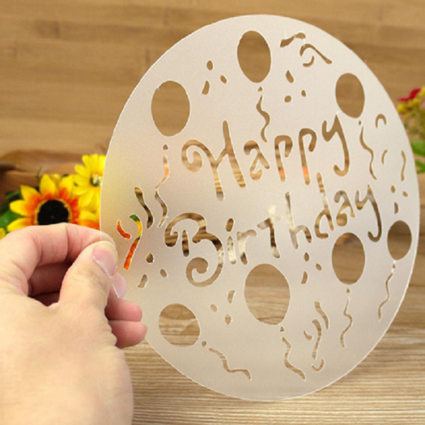 4 Pieces Cake Spray Mold, Craft Cake Decorating Coffee Bakery Stencils