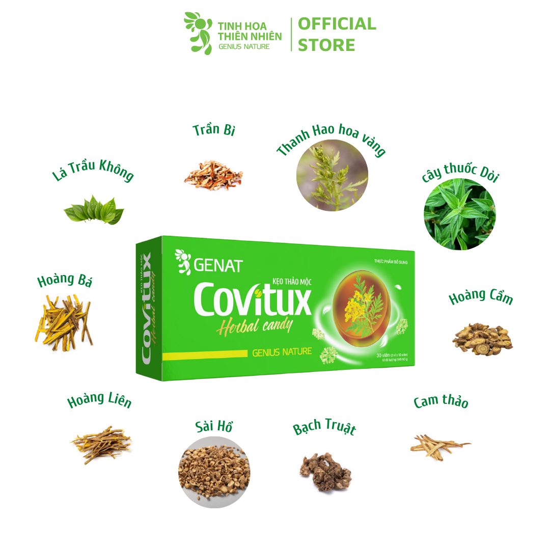 Kẹo thảo mộc Covitux - Genat - Tinh hoa thiên nhiên