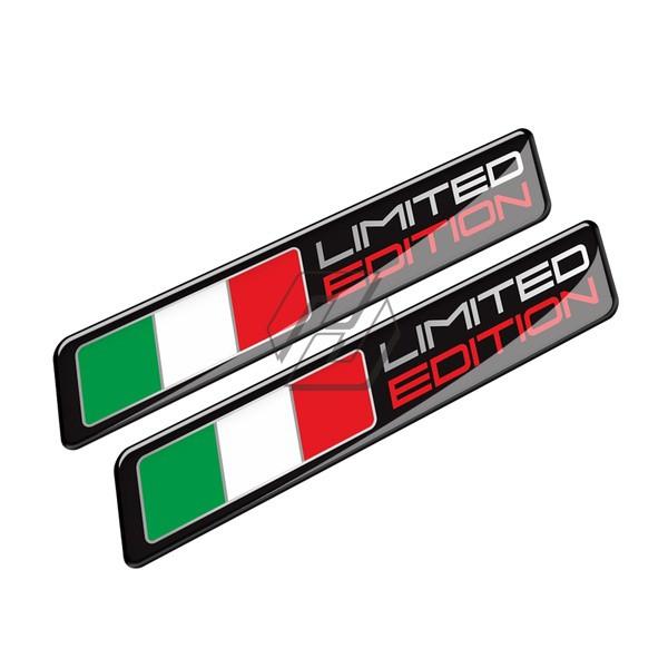 Bộ 2 Decal sticker tem nổi 3D italia flag LE