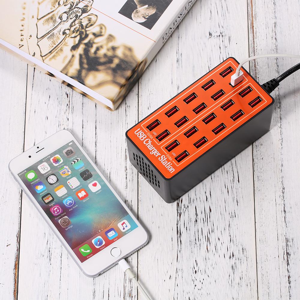 Bộ chuyển đổi sạc tường USB 20 cổng 100W với công nghệ tự động phát hiện
