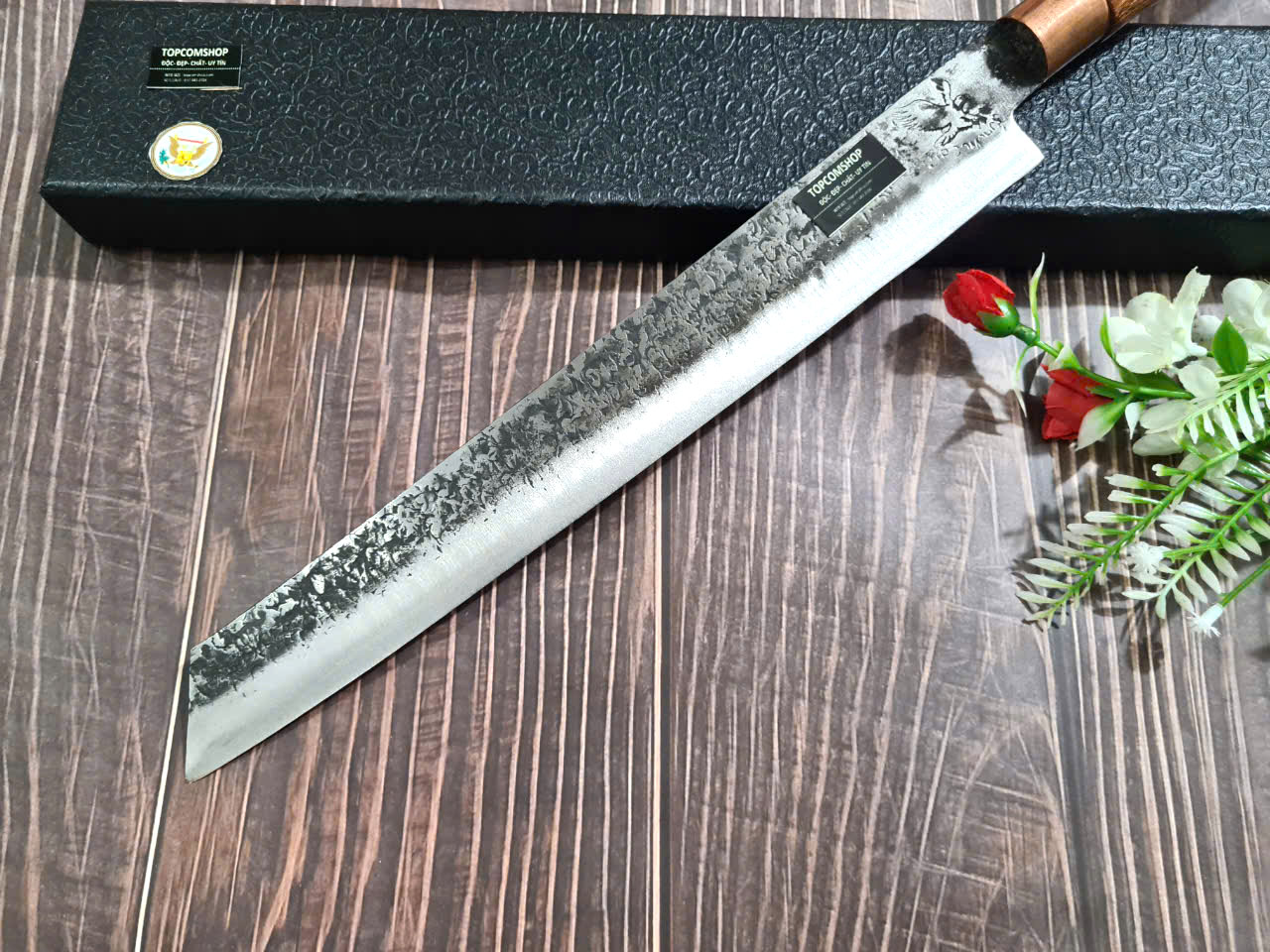 DAO BẾP NHÍP PHÚC SEN  SASHIMI MẶT HOA VĂN MÃ HB1 N4