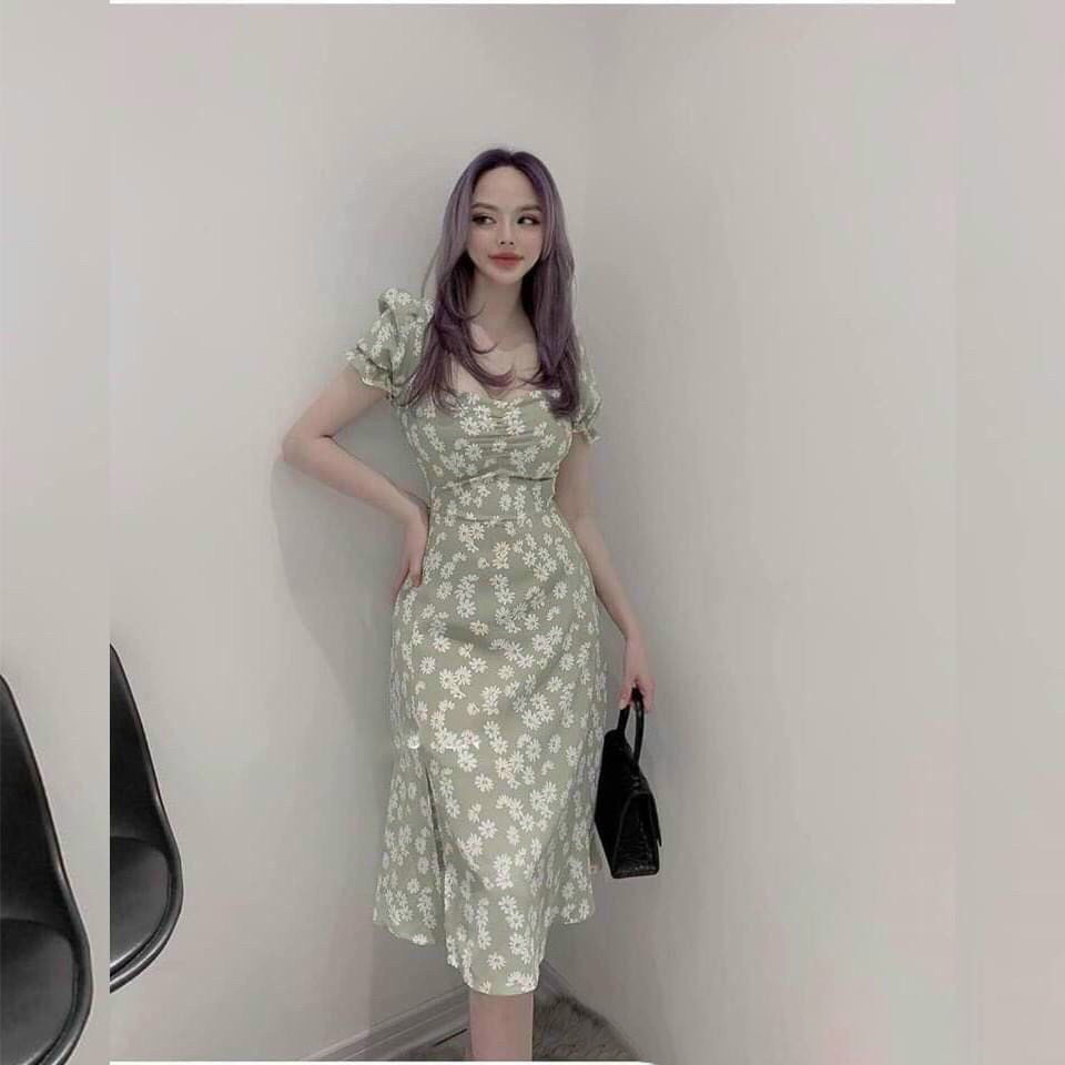 Đầm cúc hoạ mi tay con