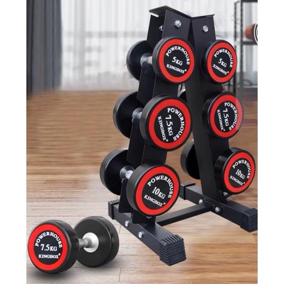 Tạ tay KINGBOX 2,5kg,5kg,7,5kg lõi gang đặc bọc cao su Nhập Khẩu