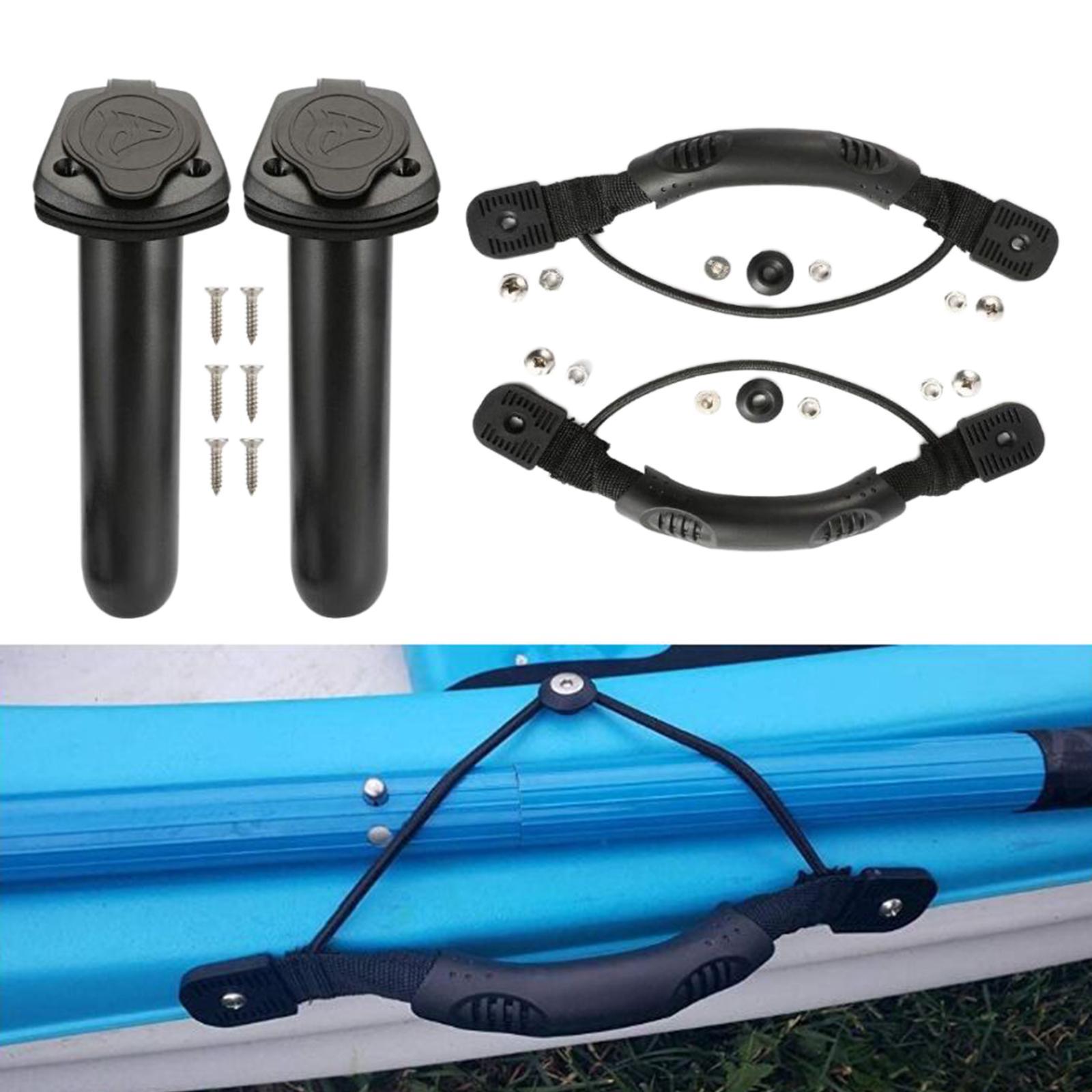 2Pcs Fishing Rod Holder Tube Black Fishing Pole Holder for Yacht Kayak Canoe
