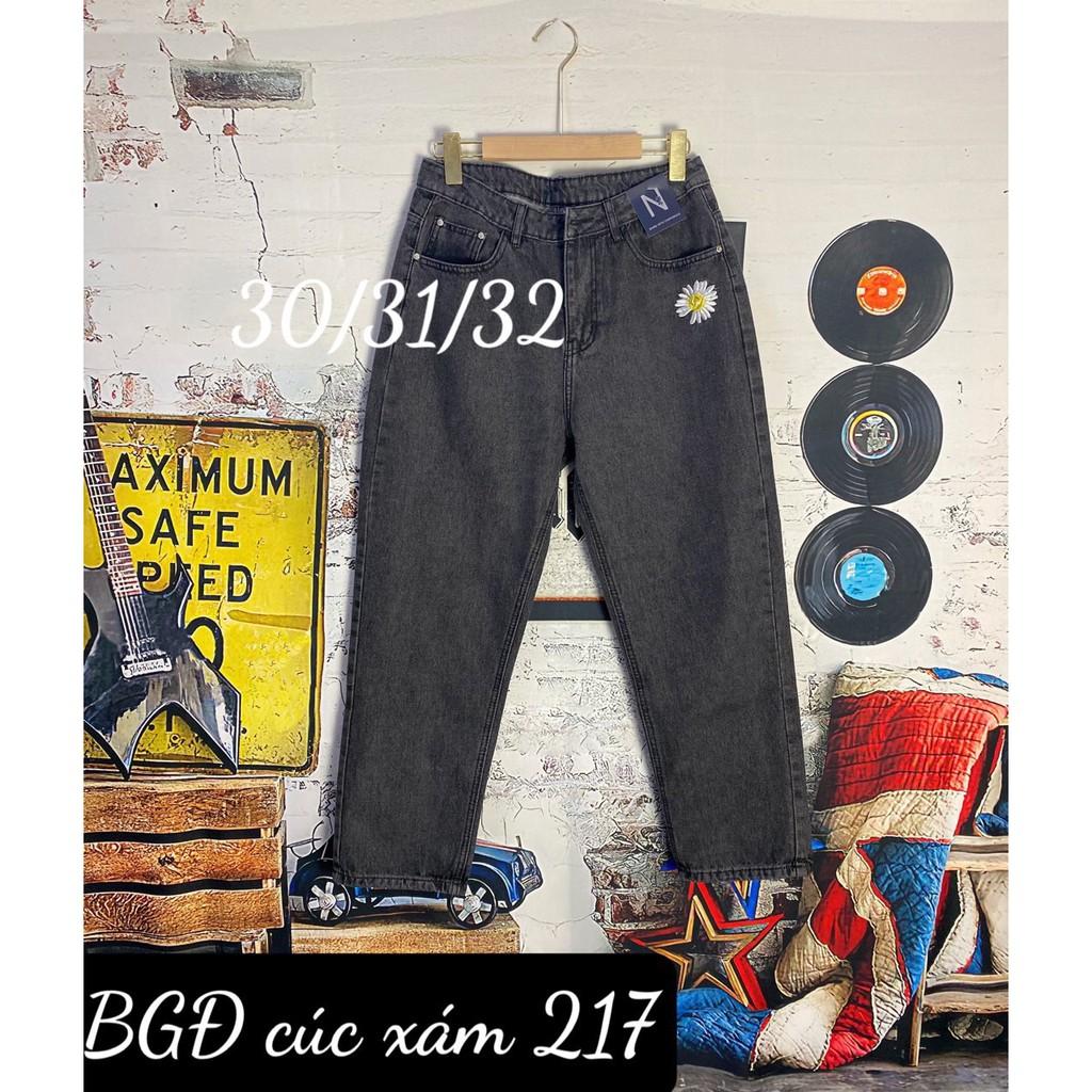 Quần Jean Baggy Nữ Thiêu Hoa Cúc Đủ Size Từ 43kg-68kg JBG219