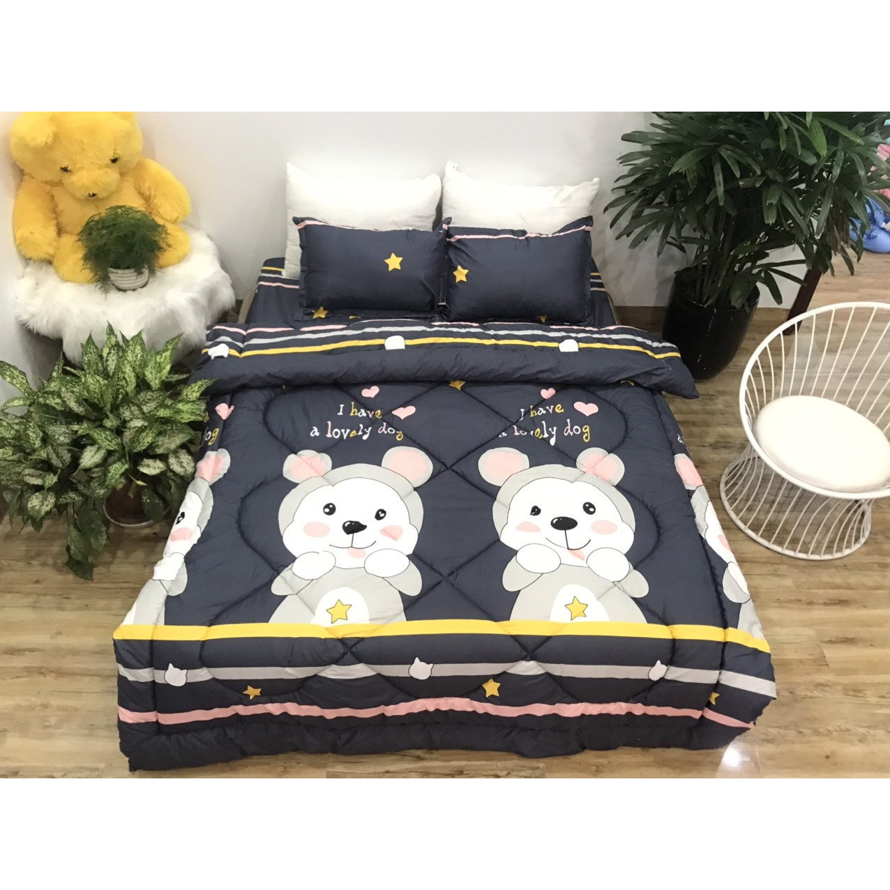 Bộ Chăn Phao 5 Món Mẫu Phao 30