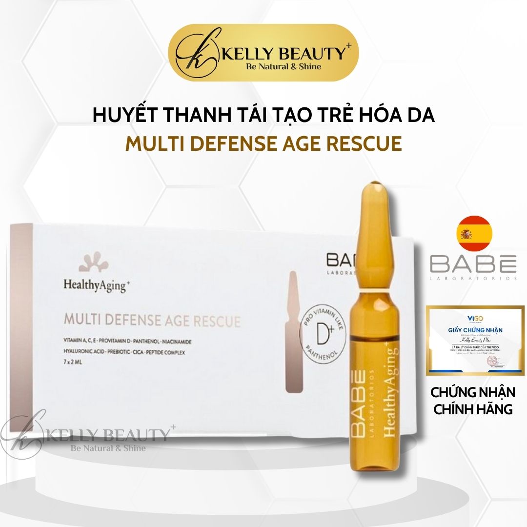 Huyết Thanh Tái Tạo Trẻ Hóa Da BABE HealthyAging Multi Defense Age Rescue Ampoules | Kelly Beauty