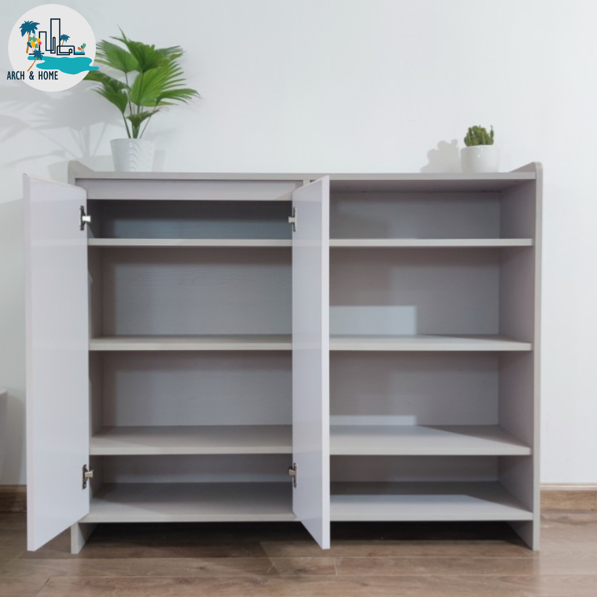 Tủ Giày Thông Minh ARCH &amp; HOME Gỗ MDF Phủ Melamine Tủ Giày Đa Năng Thiết Kế Hiện Đại D120xR35xC100cm SC01