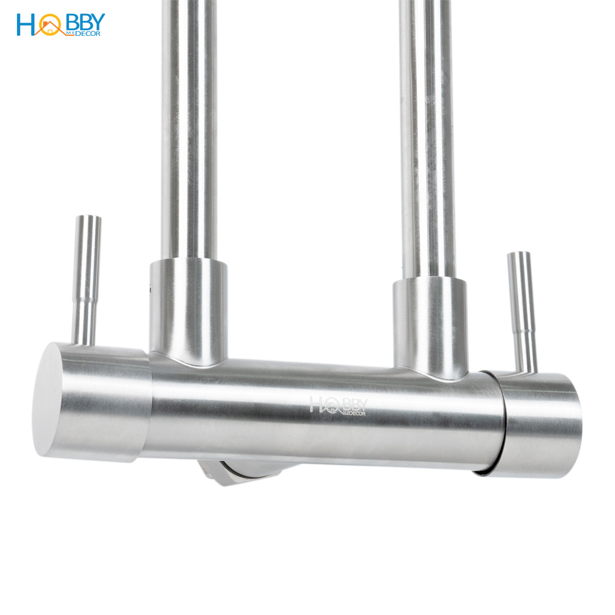 Vòi rửa chén gắn tường 2 đầu xả inox 304 Hobby home decor G2D
