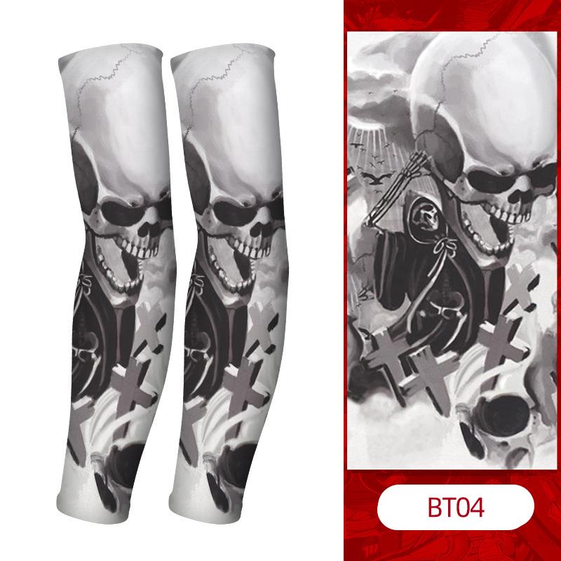 3D Hình Xăm Băng Vải Chạy Cánh Tay Tay UV UPF50 Bảo Vệ Thoáng Khí Thể Thao Đi Xe Đạp Cho Nam Nữ Bao Tay Color: BT13