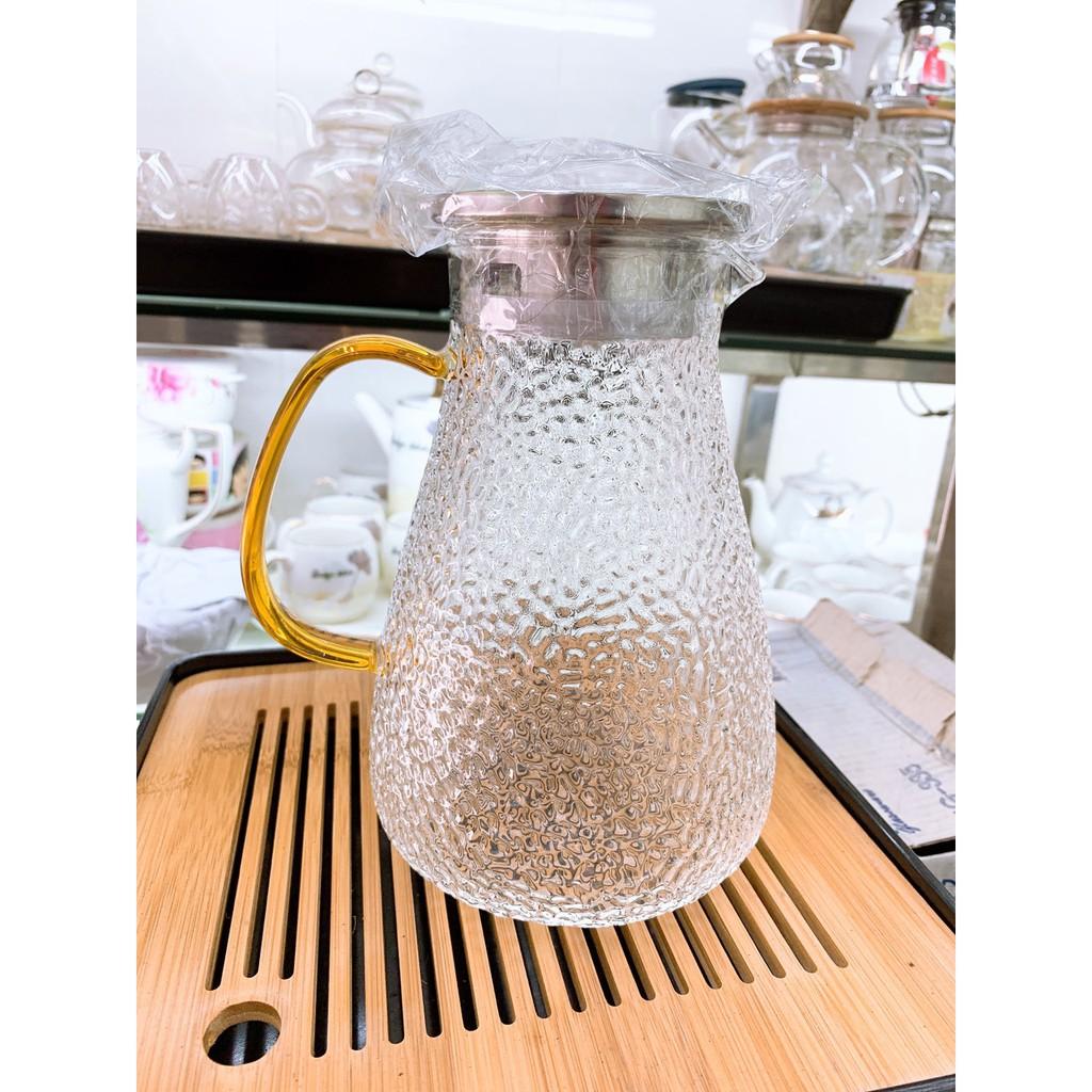 Bình thủy tinh đựng nước chịu nhiệt lên tới 400 độ C vân nhám dáng eo cao - ANTH237