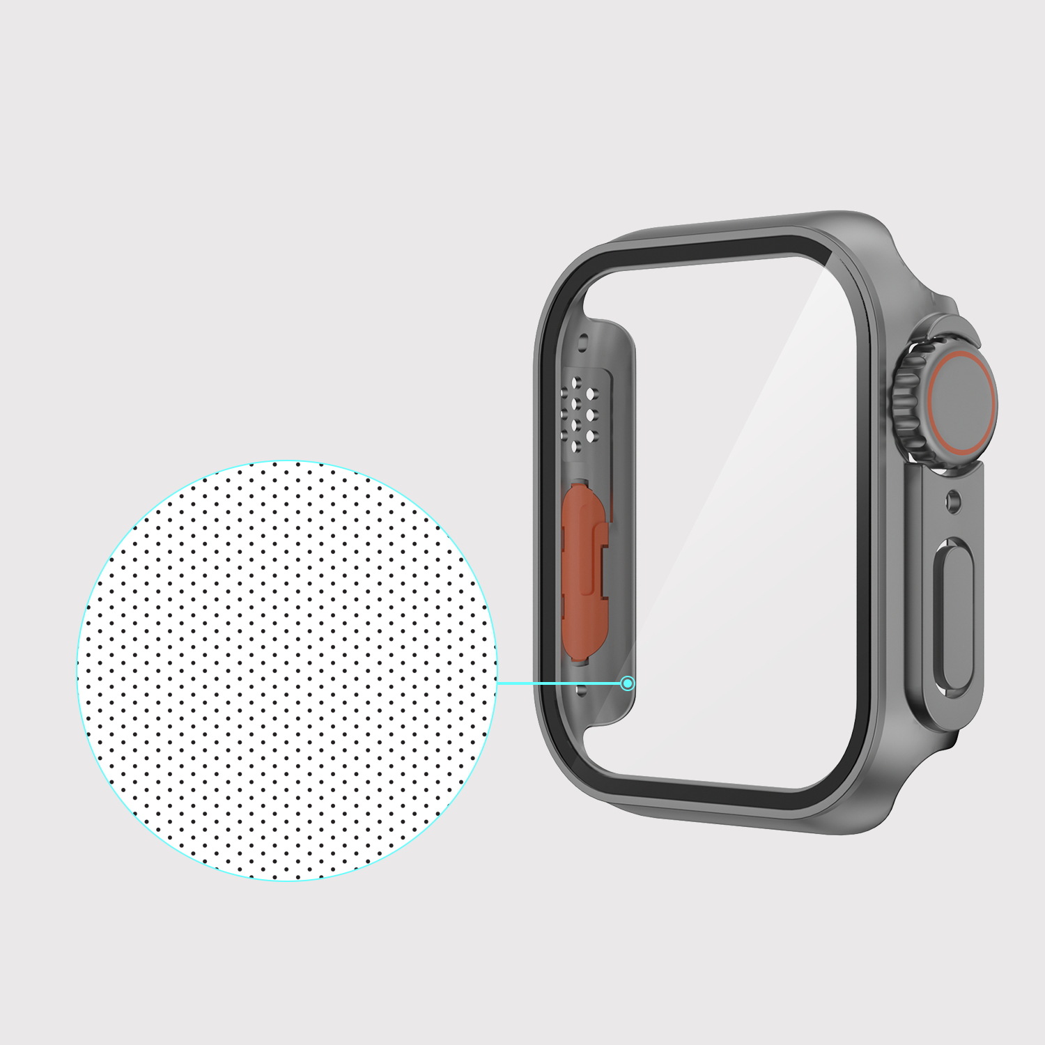 Ốp Case PC Kính Cường Lực Dành Cho Apple Watch Series 4-8/ SE Kiểu Dáng Ultra Curved Glass - Hàng Chính Hãng